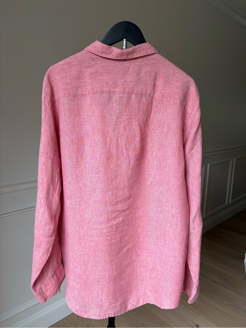 Perry Ellis 100% LINEN, SIZE L, Men’s Pink Linen Button-Down Shirt - Picture 2 of 5